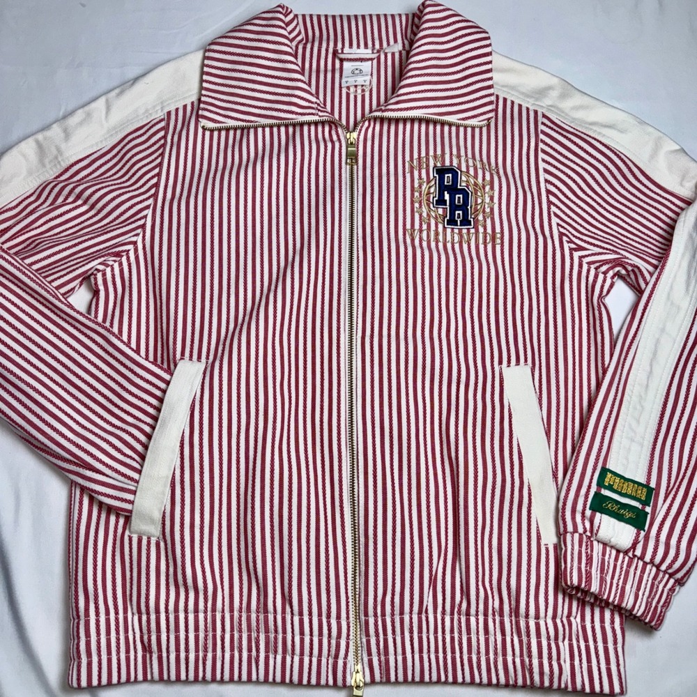 PUMA x Rhuigi RH Worldwide Track Jacket Red White Striped Gold Zip Size S - Picture 1 of 16